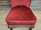 Mid Century Bedroom Nursing Chair Red Velour Fabric Retro Chic With Frills