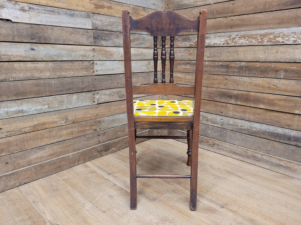 Antique Mahogany Framed Edwardian Hall Bedroom Chair Designer Fabric