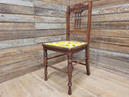 Antique Mahogany Framed Edwardian Hall Bedroom Chair Designer Fabric