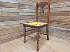 Antique Mahogany Framed Edwardian Hall Bedroom Chair Designer Fabric