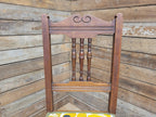 Antique Mahogany Framed Edwardian Hall Bedroom Chair Designer Fabric