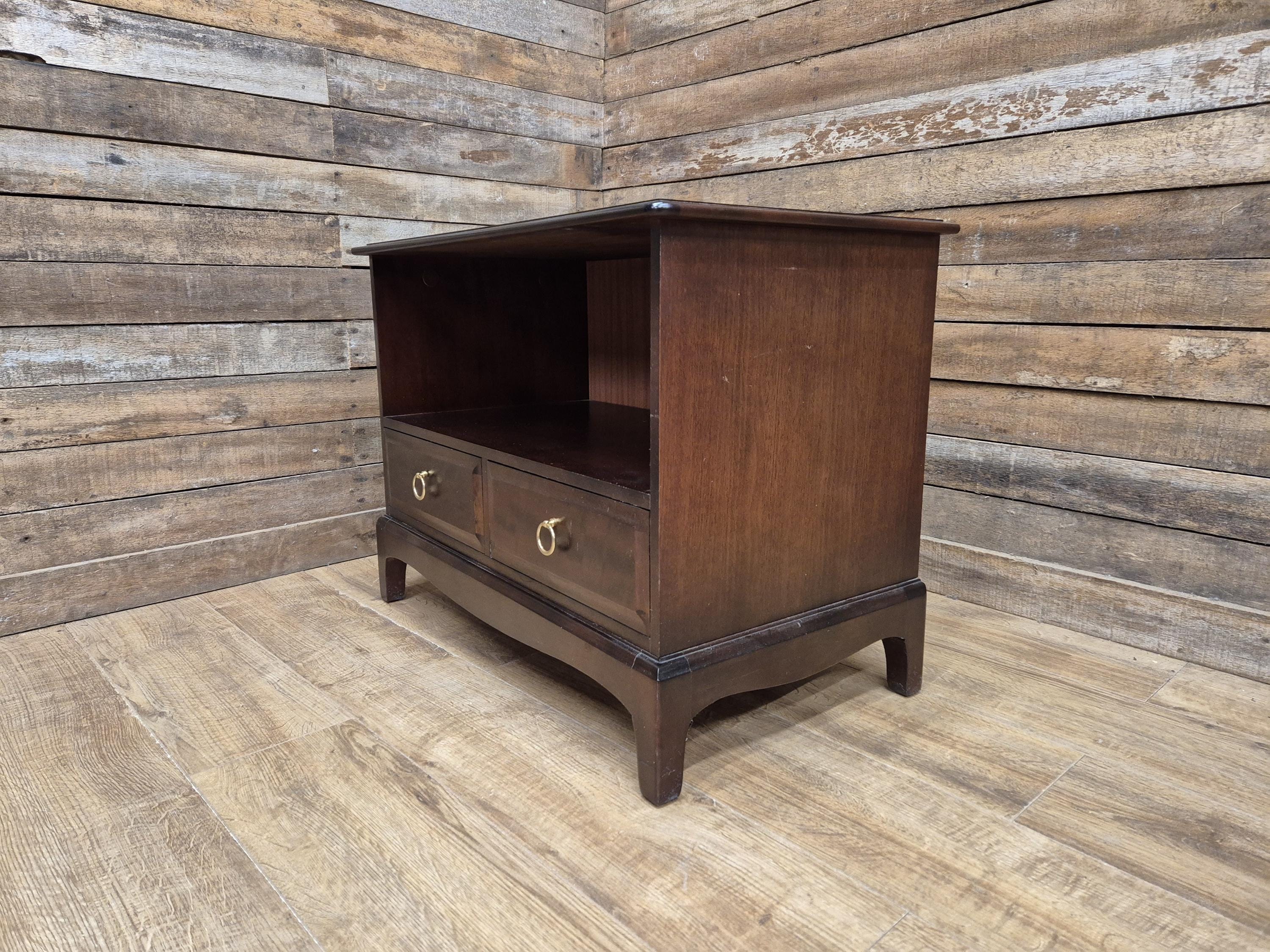 Mid Century Stag Minstrel Media Cabinet Two Drawer Unit Retro