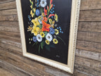Mid Century Original Signed Framed Painting Of Still Life Flowers