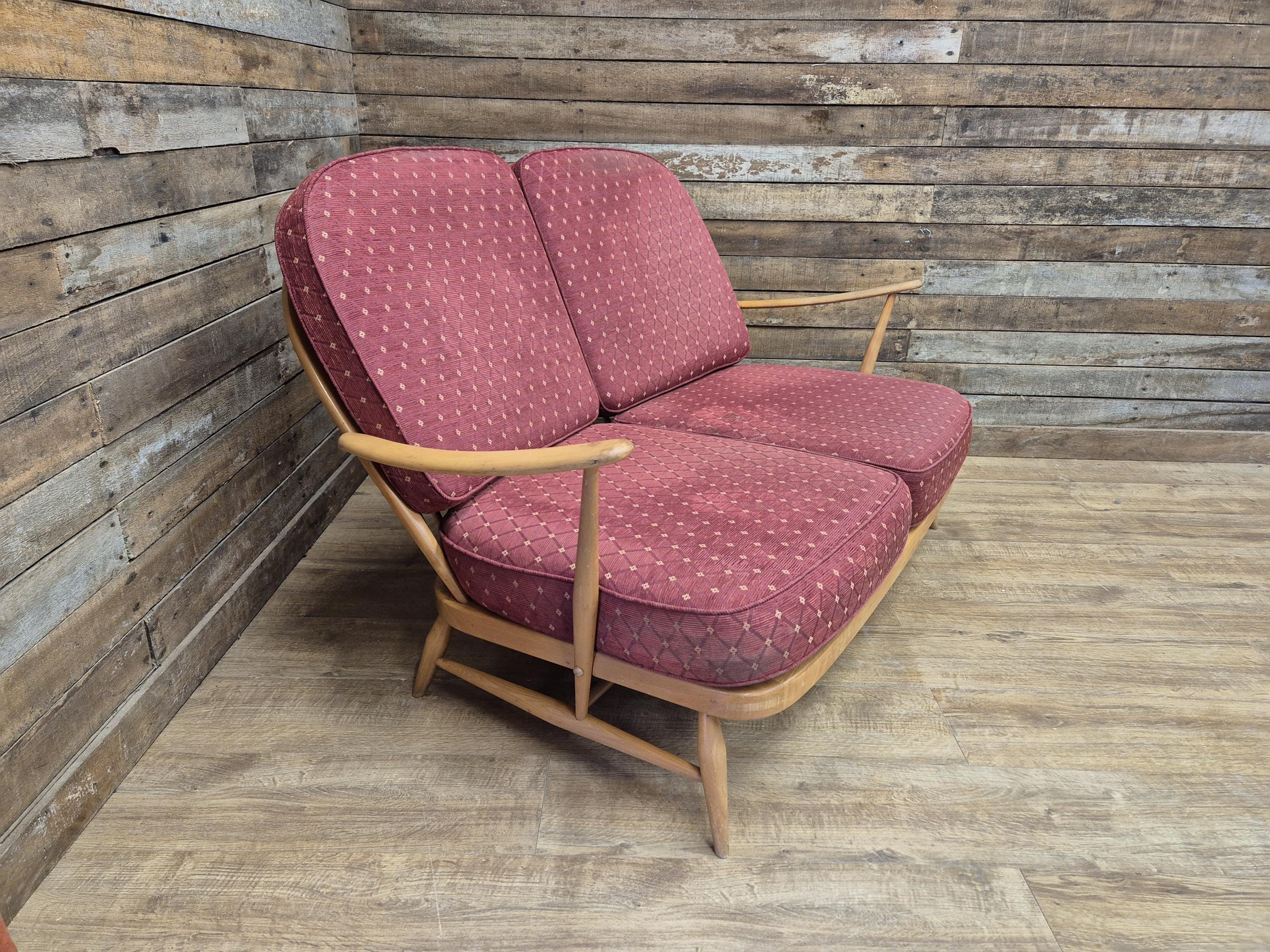 Mid Century Ercol Model 203 Two Seater Blonde Studio Couch Sofa Retro Chic