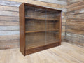 Herbert E Gibbs Vintage Glazed Sliding Door Bookcase Adjustable Shelves