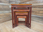 Vintage Chinese Style Nest of Tables Solid Wood Oriental Side Tables
