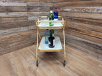 Mid Century Two Tier Retro Drinks Trolley Cocktail Trolley Foldable Vintage