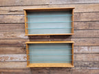 Two Vintage Model Cars Wall Mounted Display Cabinet Glass Shelves