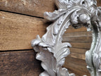 Vintage Shaped Silver Gilt Style Ornate Wall Mirror Rococo Style