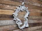 Vintage Shaped Silver Gilt Style Ornate Wall Mirror Rococo Style