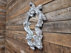 Vintage Shaped Silver Gilt Style Ornate Wall Mirror Rococo Style