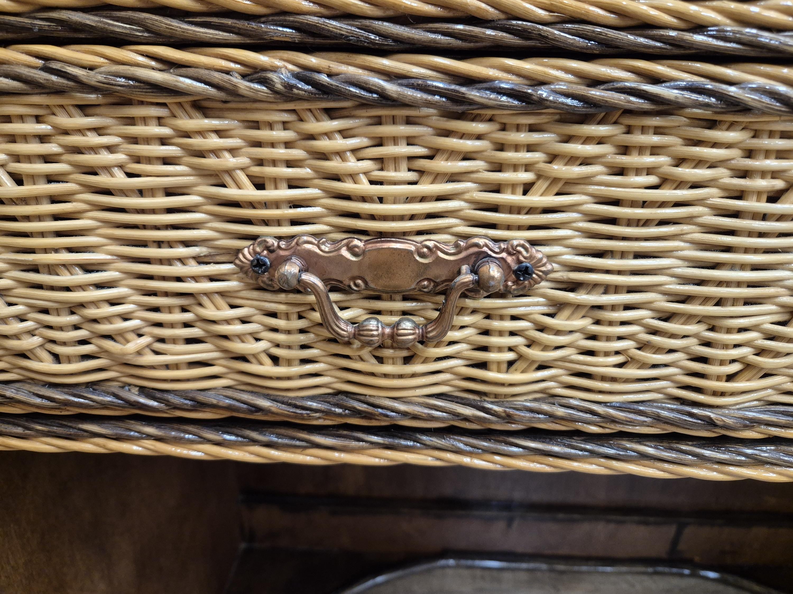 Vintage Wicker Small Desk Console Table With Drawers Rattan Hall Table