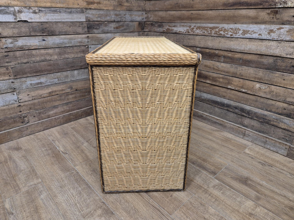 Vintage Wicker Small Desk Console Table With Drawers Rattan Hall Table