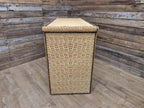 Vintage Wicker Small Desk Console Table With Drawers Rattan Hall Table