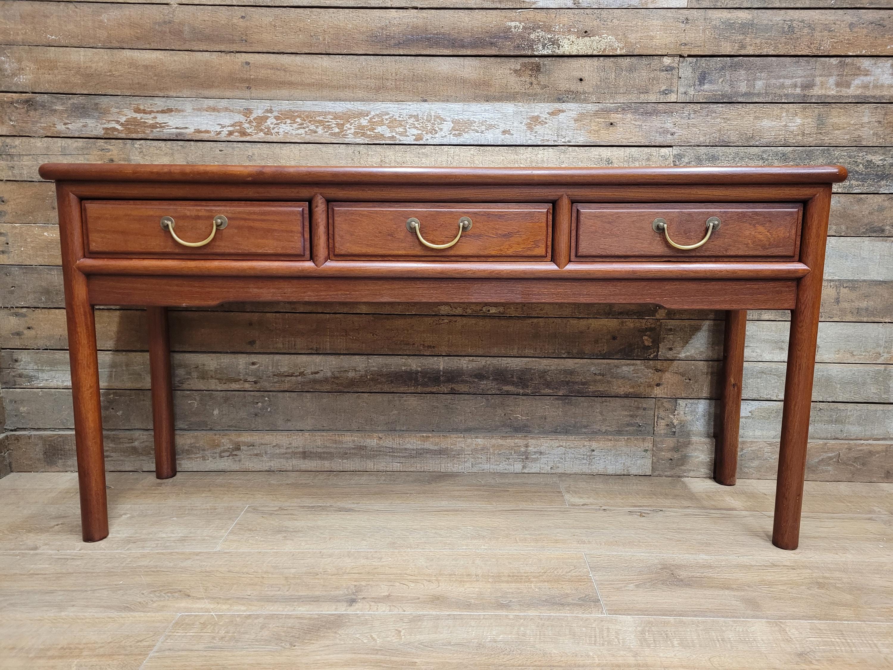 Vintage Rosewood Style Console Table 3 Drawer Oriental Hall Sofa Table