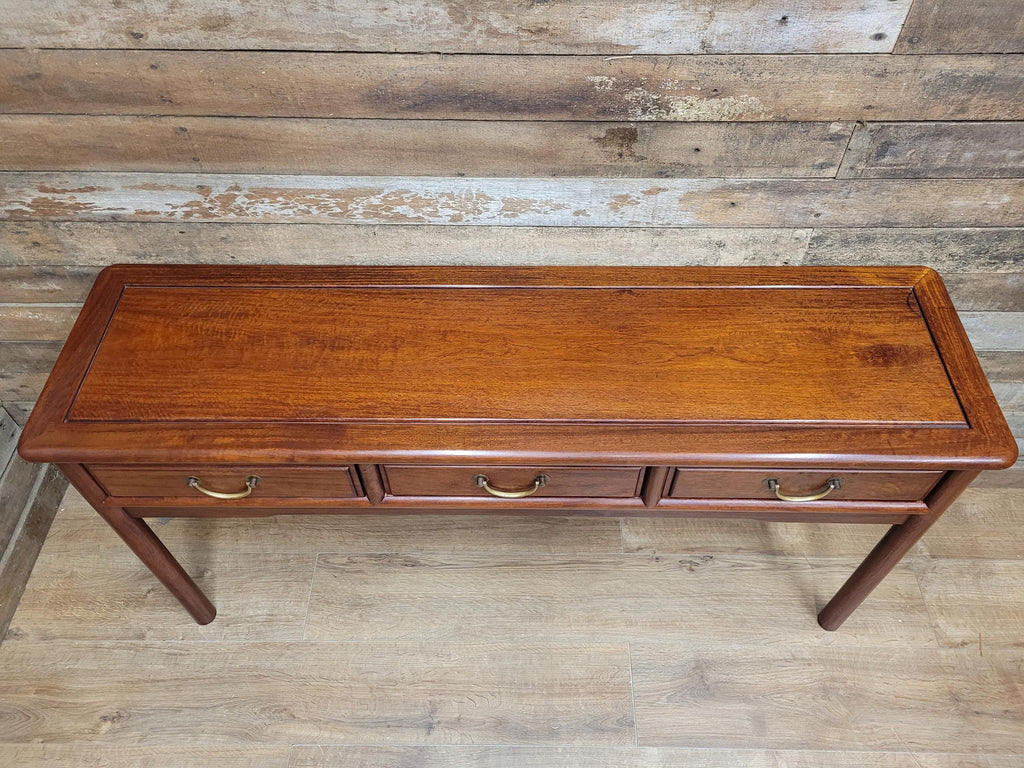 Vintage Rosewood Style Console Table 3 Drawer Oriental Hall Sofa Table