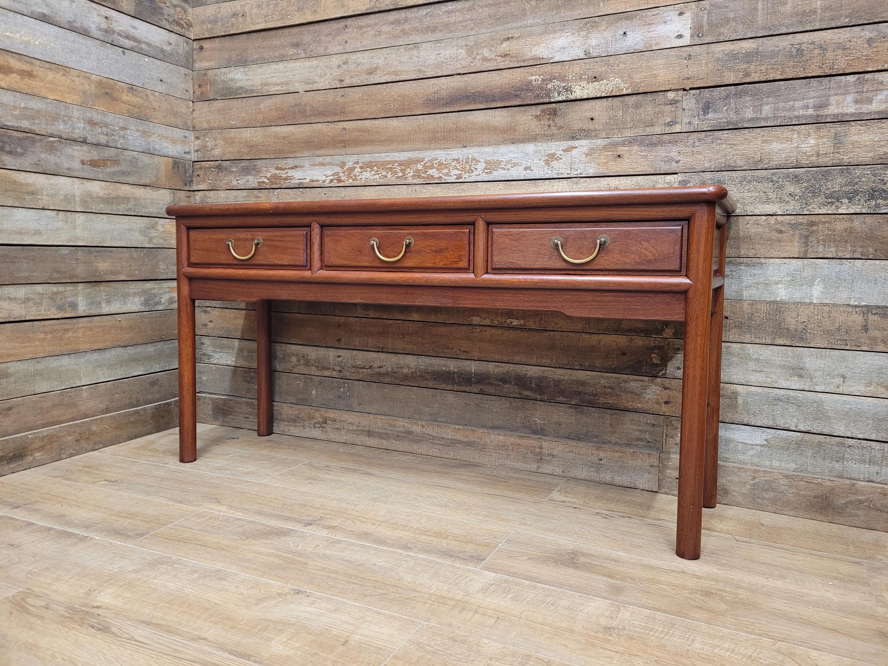 Vintage Rosewood Style Console Table 3 Drawer Oriental Hall Sofa Table