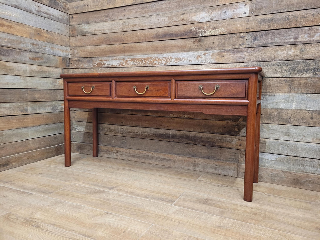 Vintage Rosewood Style Console Table 3 Drawer Oriental Hall Sofa Table
