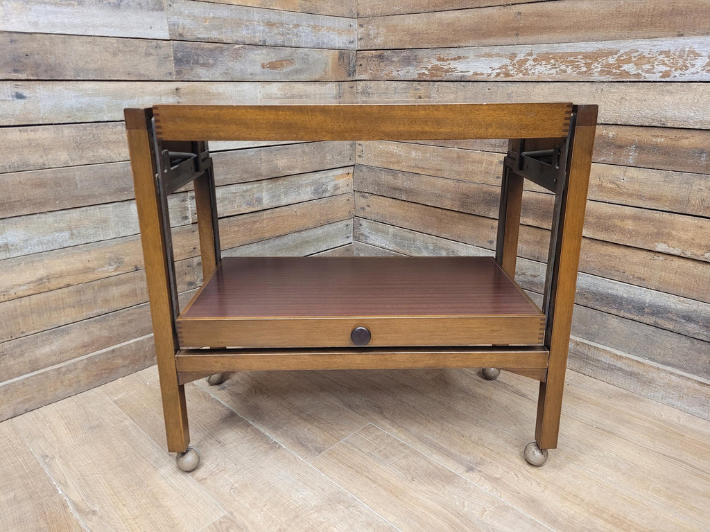 Mid Century Metamorphic Trolley Table Formica Tiger Stripe Folding Table