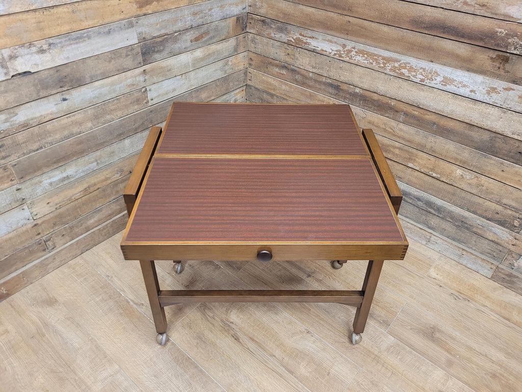 Mid Century Metamorphic Trolley Table Formica Tiger Stripe Folding Table