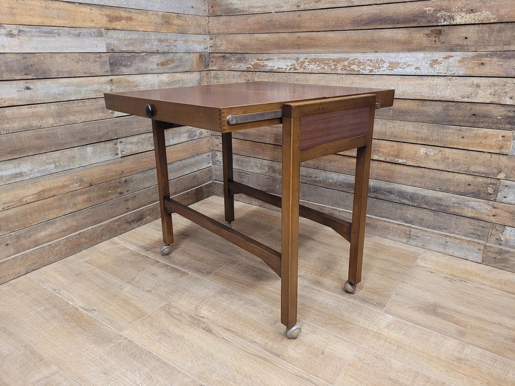 Mid Century Metamorphic Trolley Table Formica Tiger Stripe Folding Table