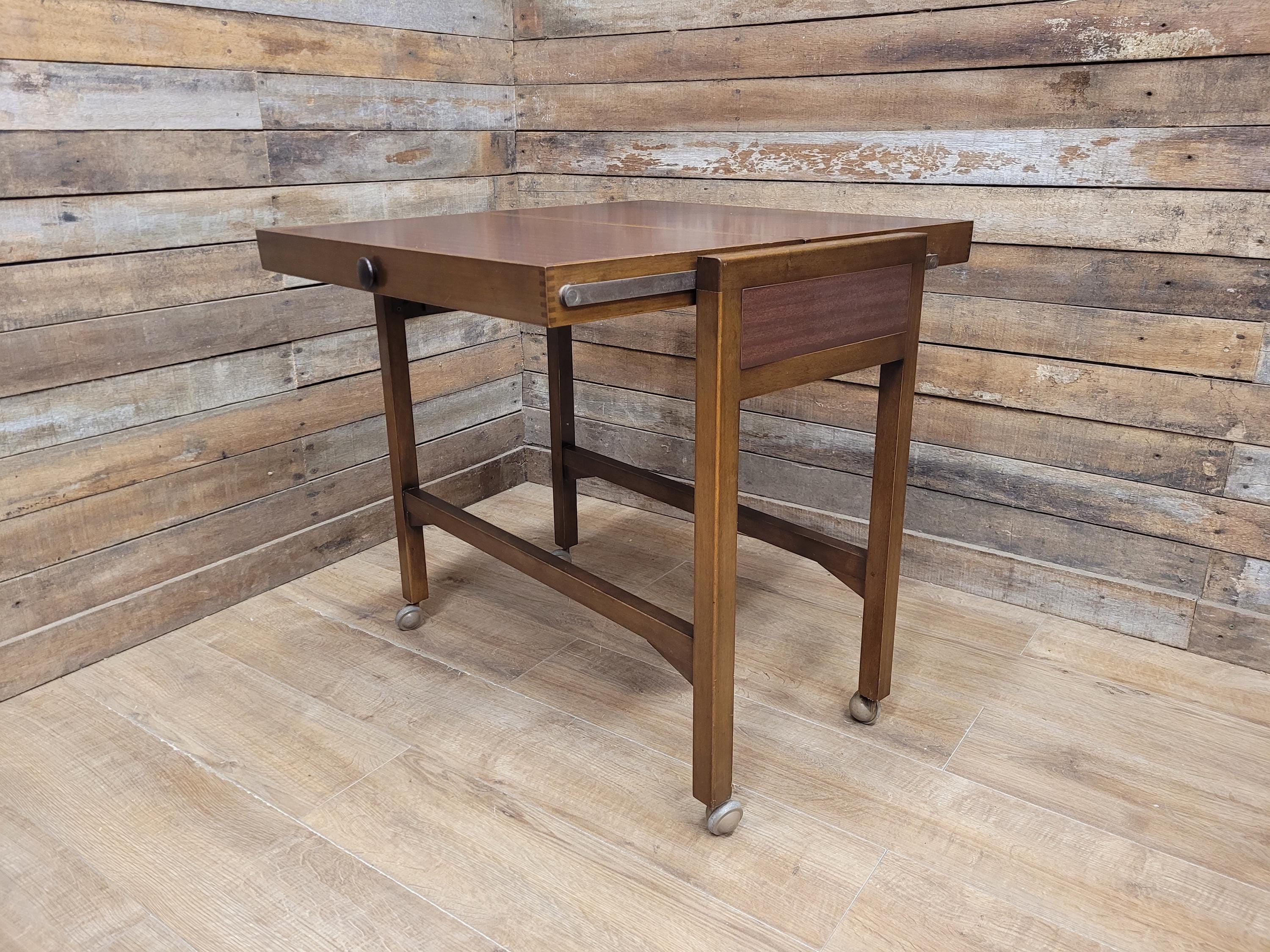 Mid Century Metamorphic Trolley Table Formica Tiger Stripe Folding Table