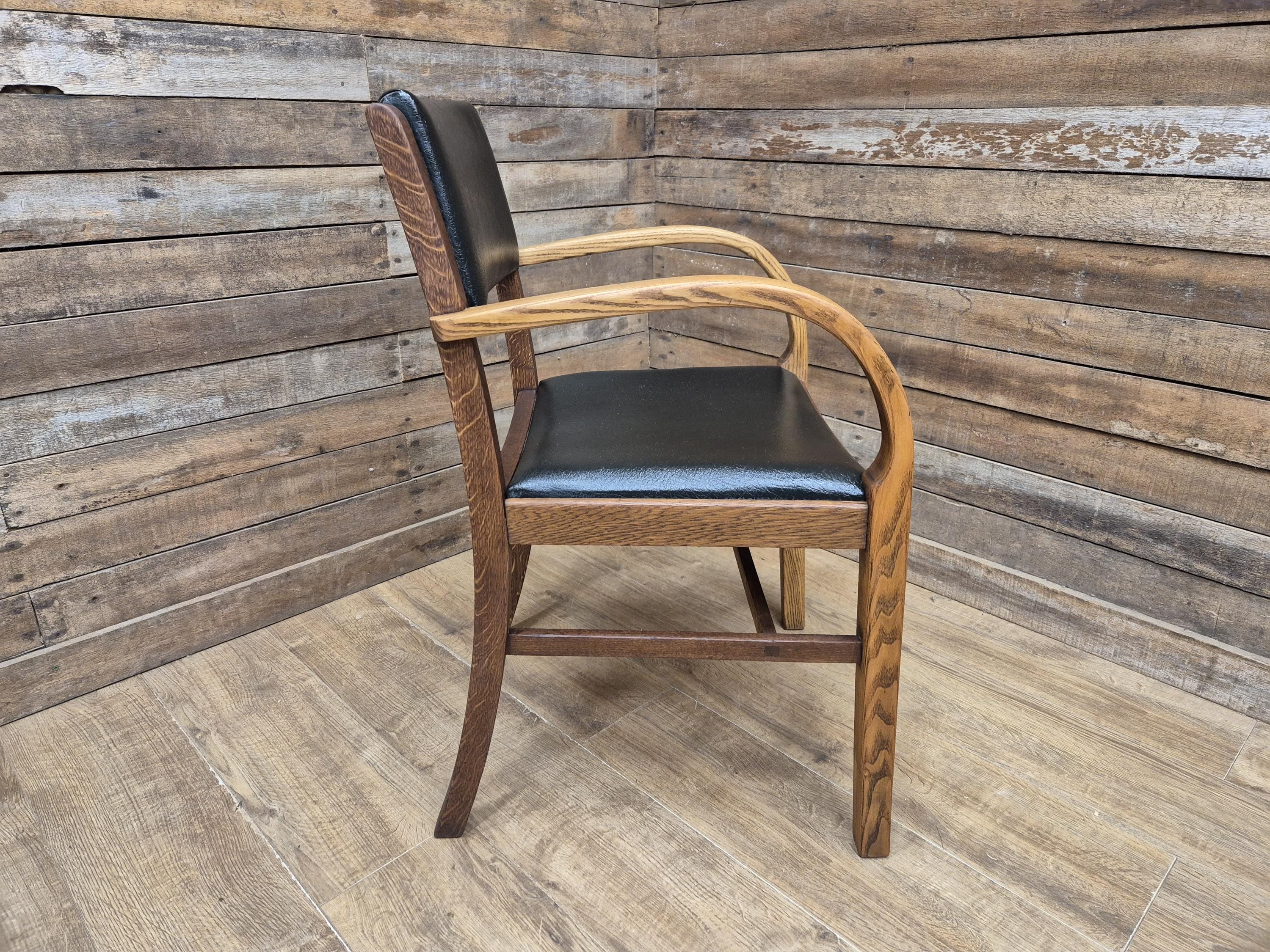 1956 Parker Knoll Oak Armchair Air Ministry AM Mid Century Office Chair