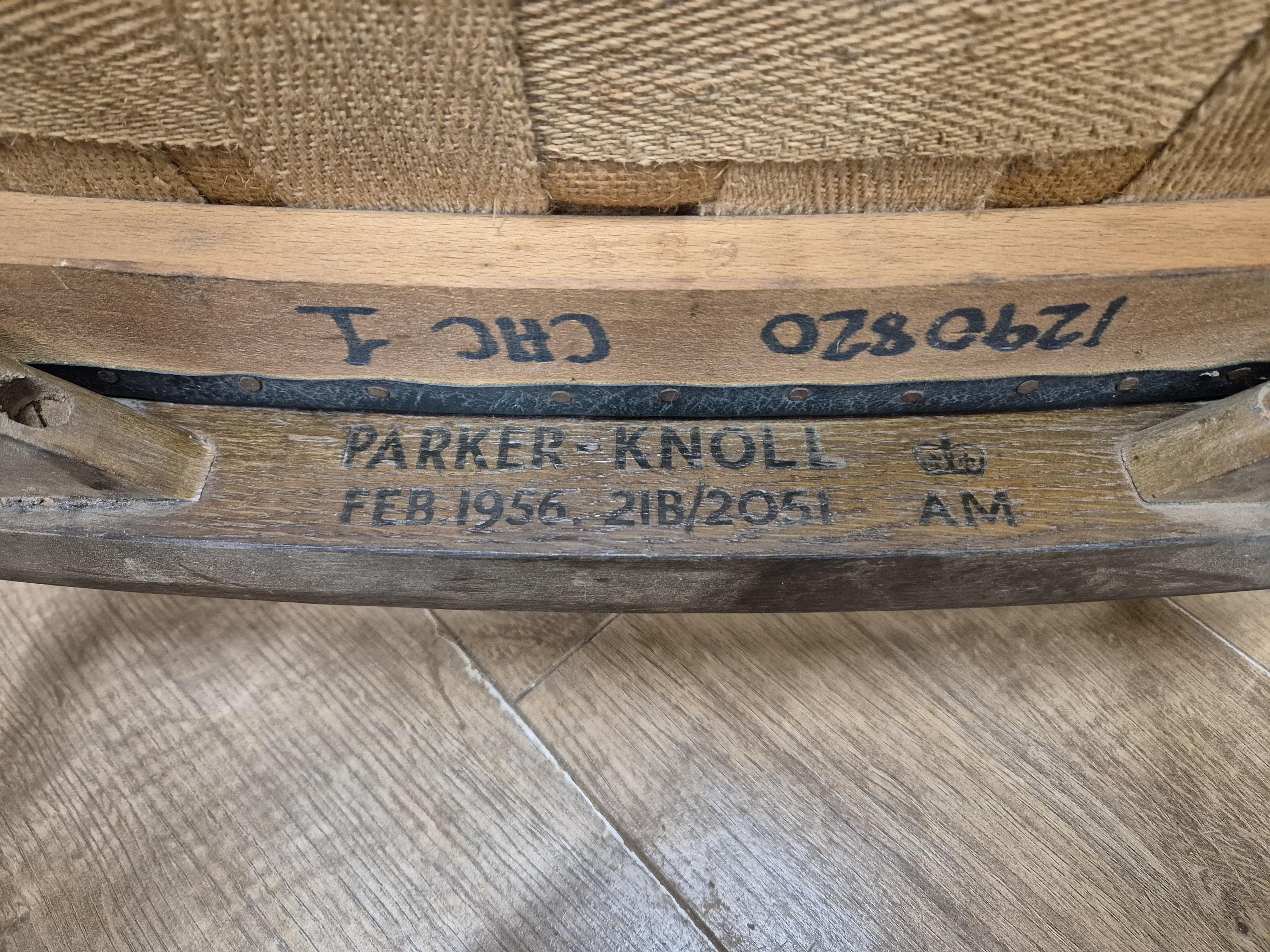 1956 Parker Knoll Oak Armchair Air Ministry AM Mid Century Office Chair