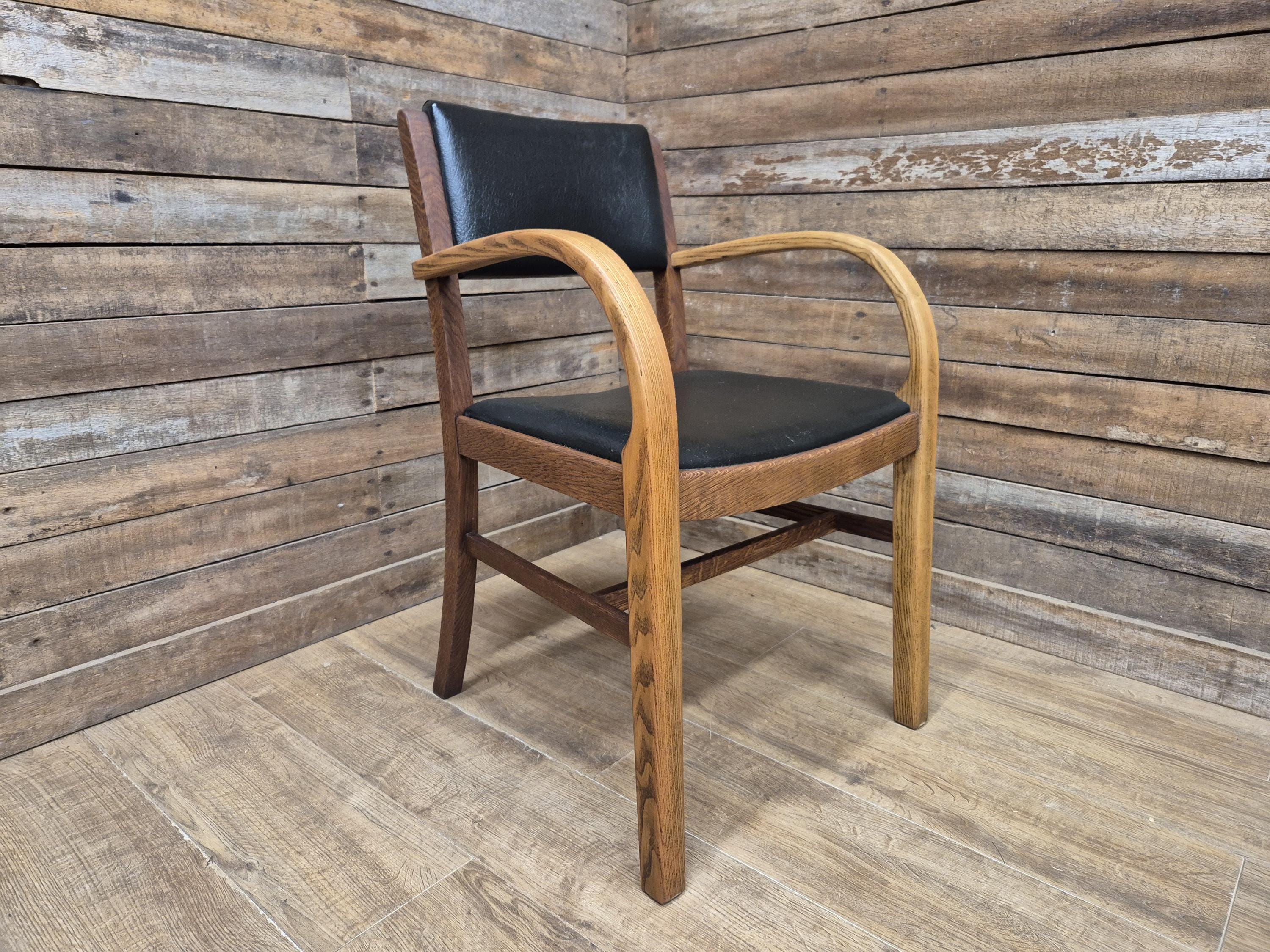 1956 Parker Knoll Oak Armchair Air Ministry AM Mid Century Office Chair