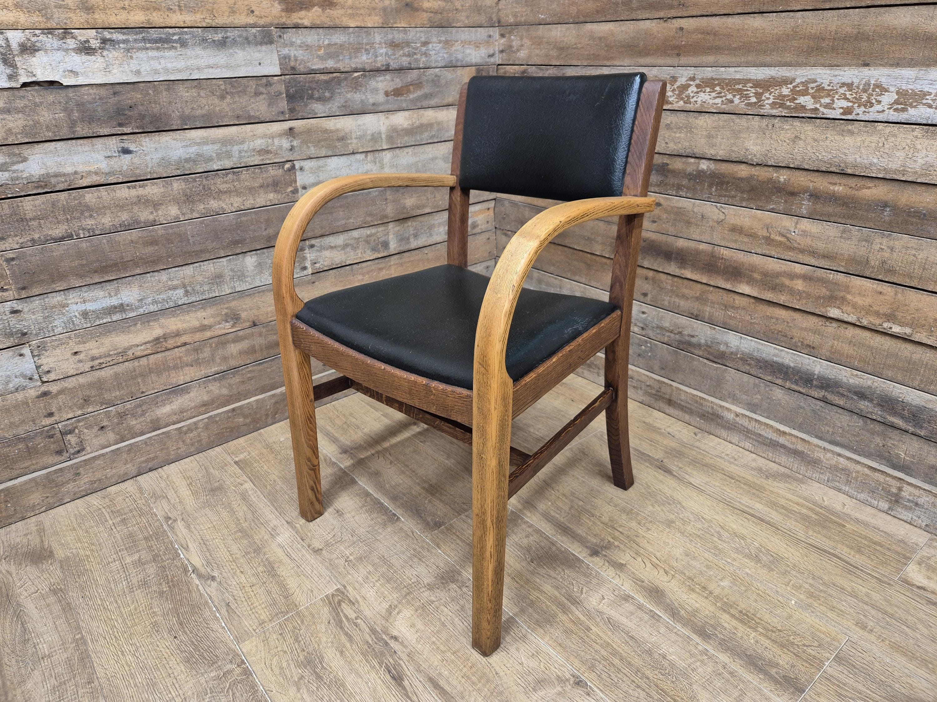 1956 Parker Knoll Oak Armchair Air Ministry AM Mid Century Office Chair