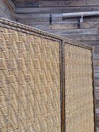 Vintage Tall Wicker Wardrobe Armoire with Drawers Vintage Rattan Cabinet Tallboy