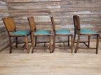 Four Mid Century Beautility Dining Chairs Vintage Mid Century Green Vinyl Seats