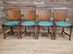 Four Mid Century Beautility Dining Chairs Vintage Mid Century Green Vinyl Seats