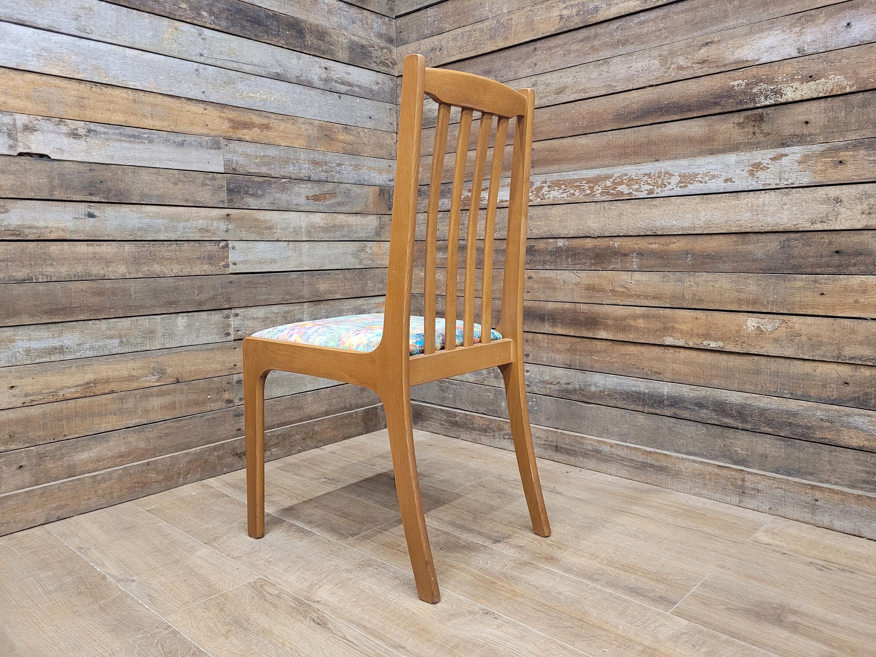 Mid Century Retro Hall Bedroom Chair Slat Back Renoir Velvet Upholstery
