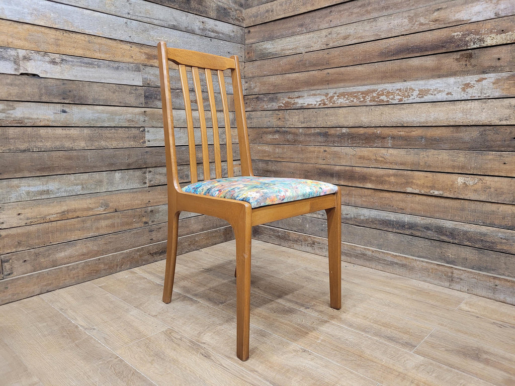 Mid Century Retro Hall Bedroom Chair Slat Back Renoir Velvet Upholstery