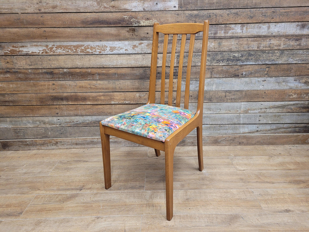Mid Century Retro Hall Bedroom Chair Slat Back Renoir Velvet Upholstery