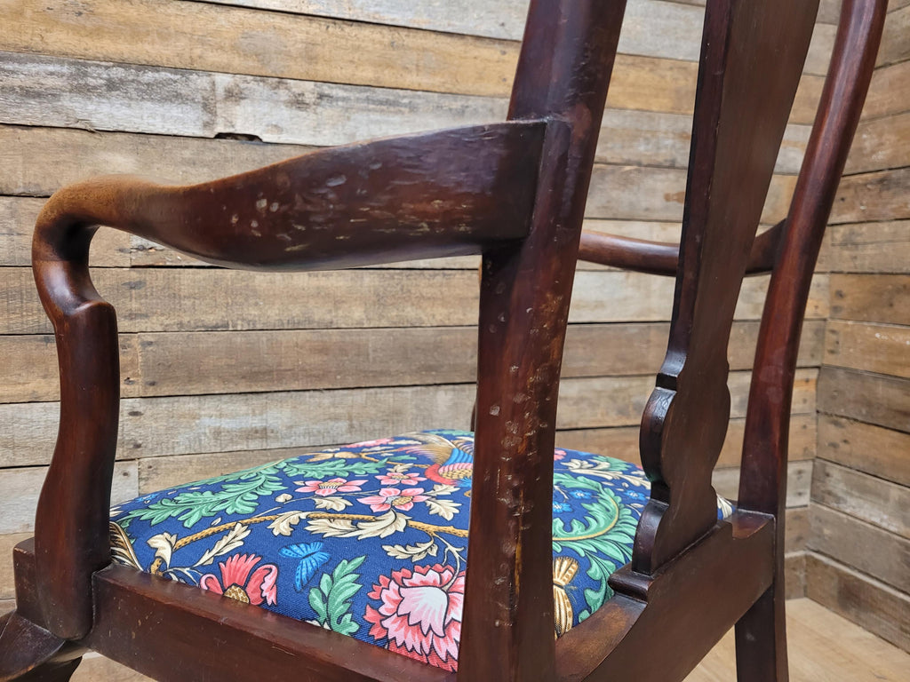 Antique Georgian Style Mahogany Claw Foot Armchair William Morris Bird Seat