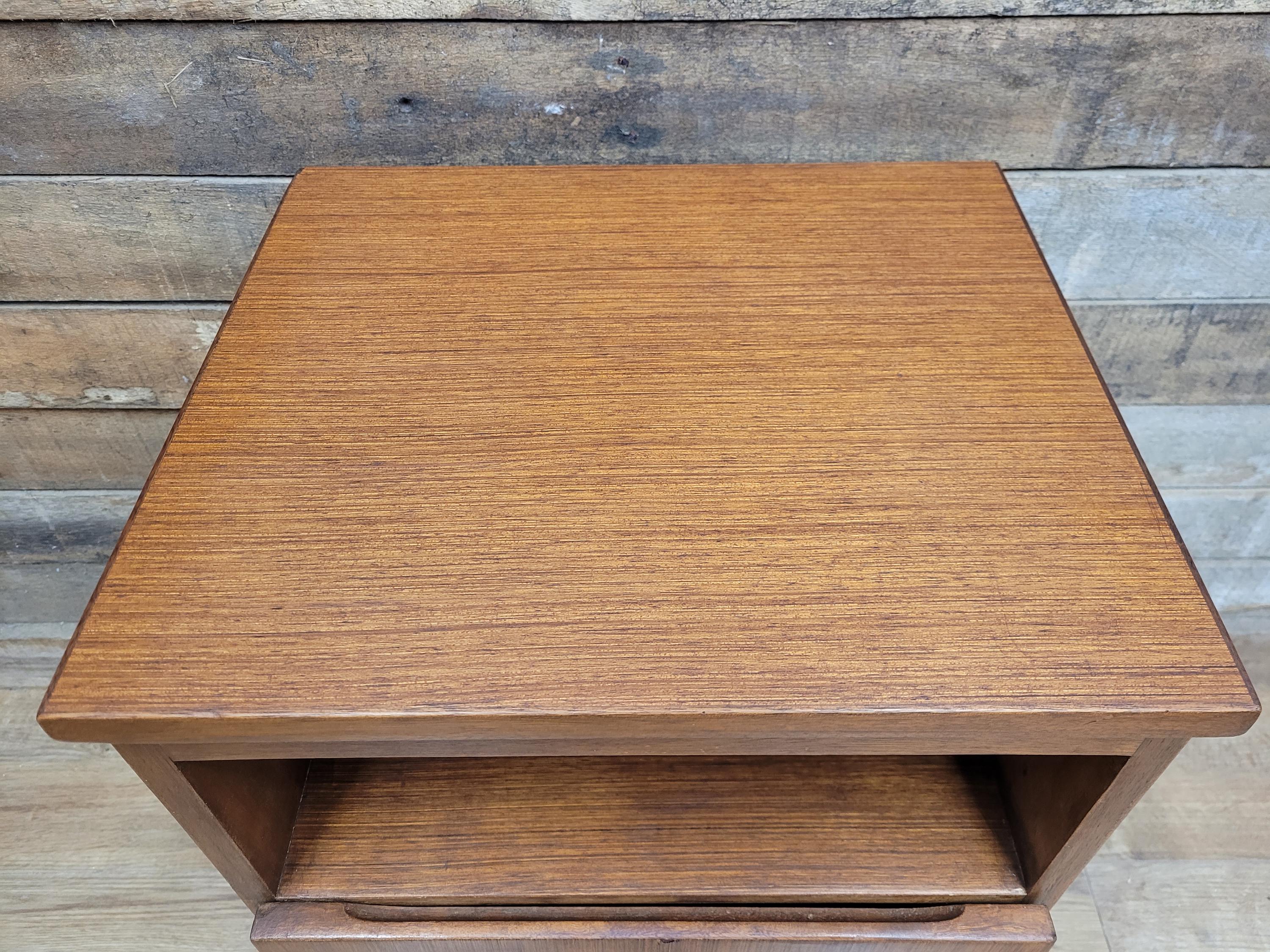 Mid Century Meredew Afromosia Vintage Bedside Cabinet 1960s 1970s Retro Chic