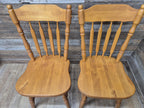 Four Vintage Whittier Solid Wood Dining Chairs Spindle Back Made in USA