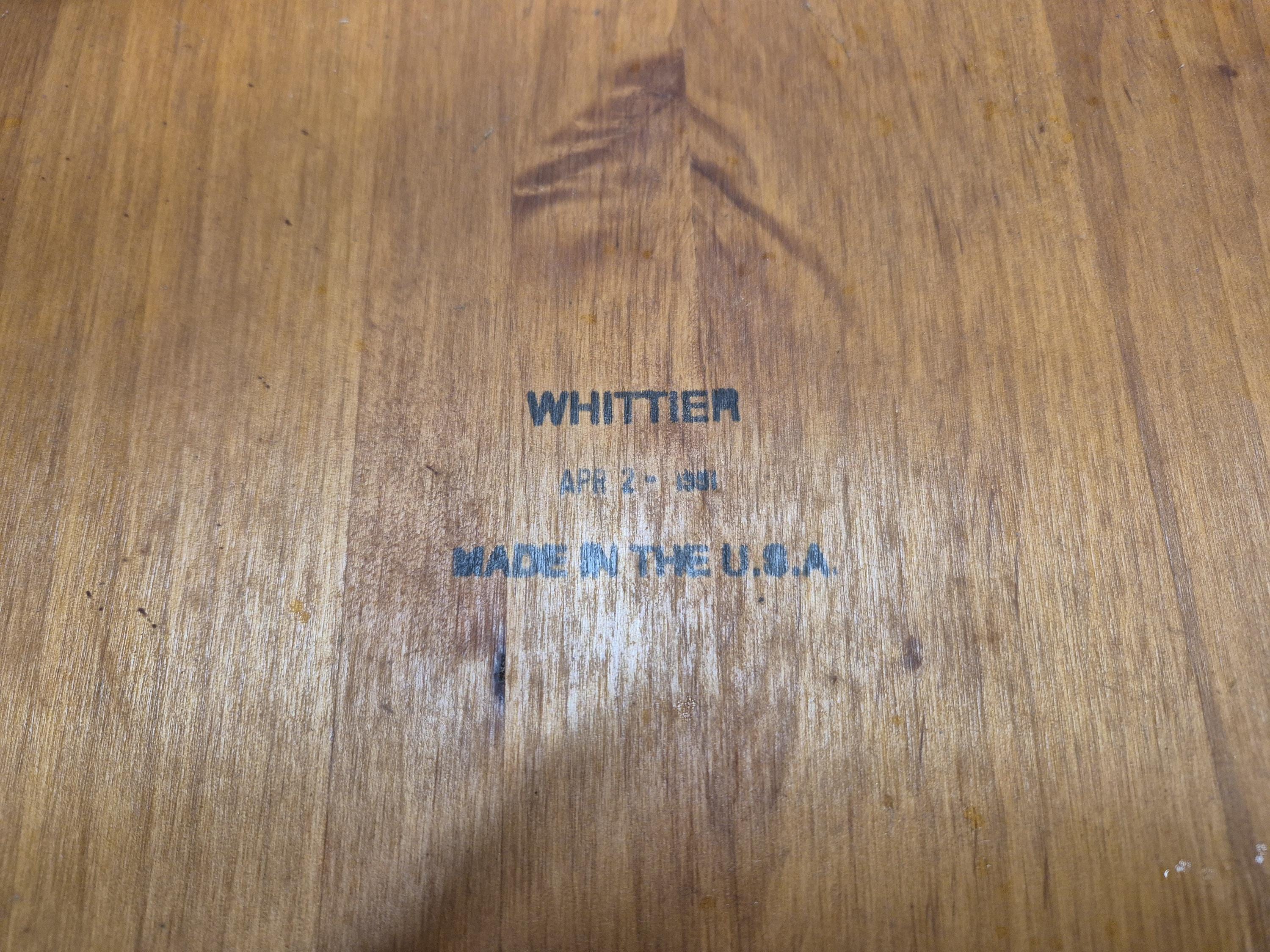 Four Vintage Whittier Solid Wood Dining Chairs Spindle Back Made in USA