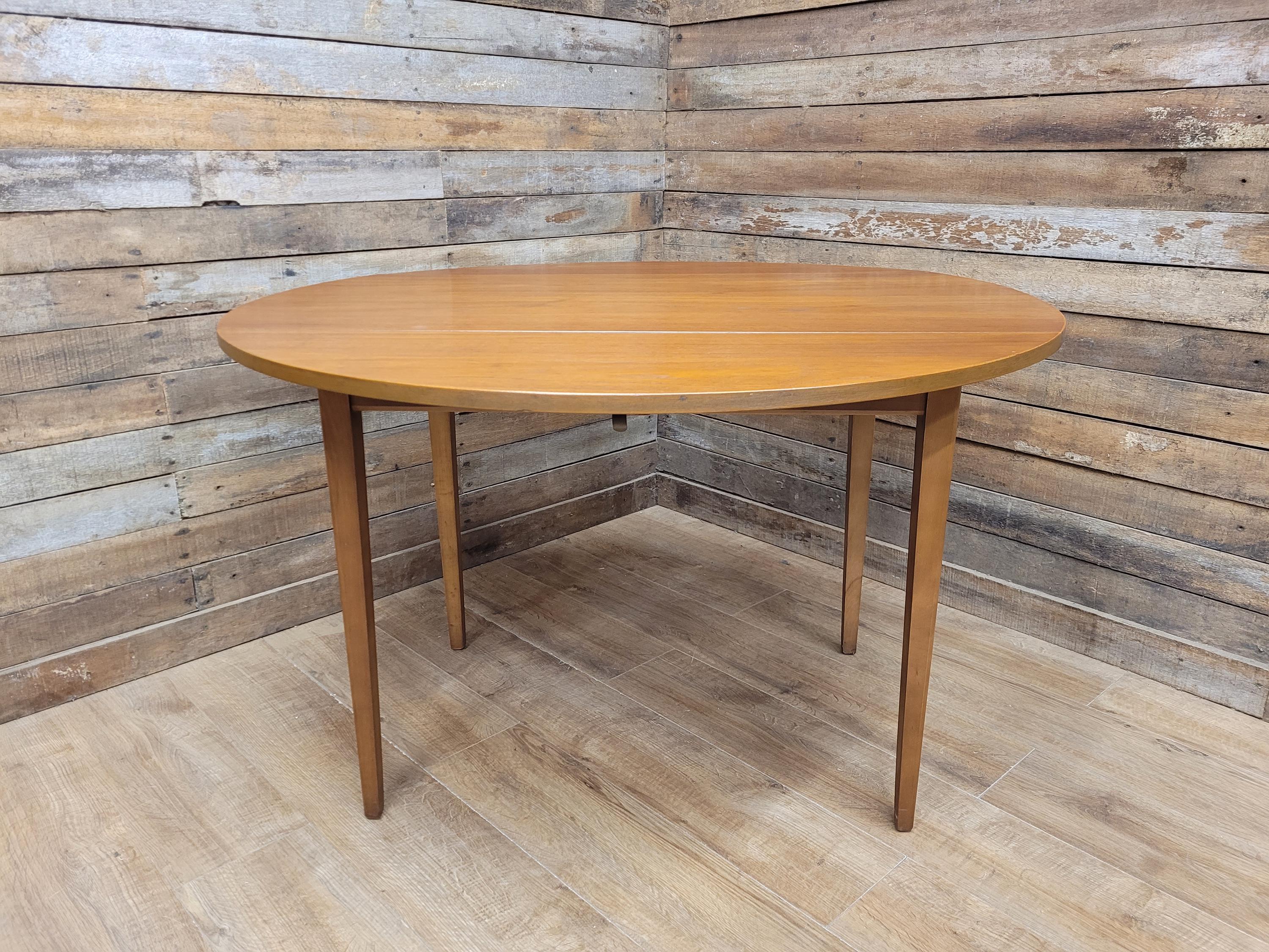Vintage Teak Drop Leaf Dining Table Pin Legs Mid Century Retro Chic