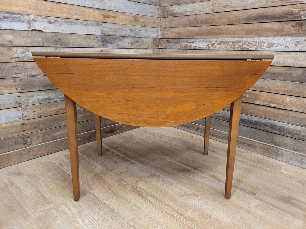 Vintage Teak Drop Leaf Dining Table Pin Legs Mid Century Retro Chic