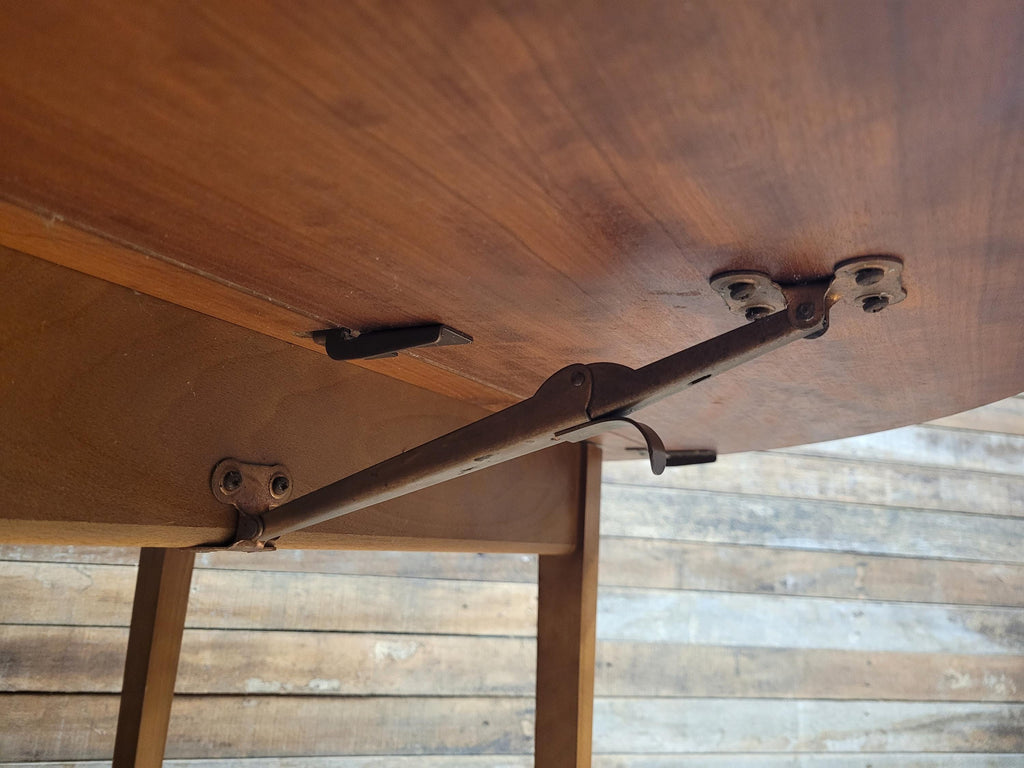 Vintage Teak Drop Leaf Dining Table Pin Legs Mid Century Retro Chic