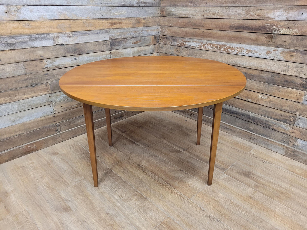 Vintage Teak Drop Leaf Dining Table Pin Legs Mid Century Retro Chic