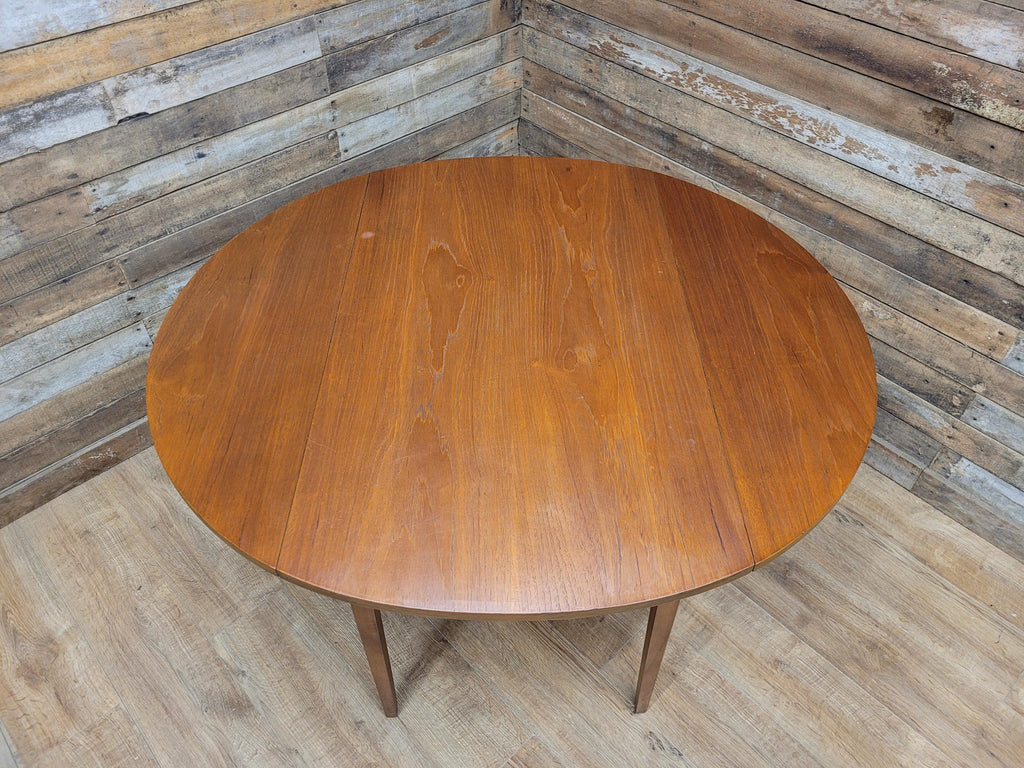 Vintage Teak Drop Leaf Dining Table Pin Legs Mid Century Retro Chic