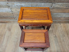 Vintage Chinese Style Nest of Tables Solid Wood Oriental Side Tables