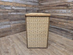 Vintage Wicker Small Desk Console Table With Drawers Rattan Hall Table