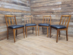 Four Mid Century Lebus Link Dining Chairs Vintage Wooden Kitchen Chairs