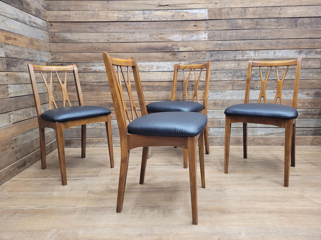 Four Mid Century Lebus Link Dining Chairs Vintage Wooden Kitchen Chairs