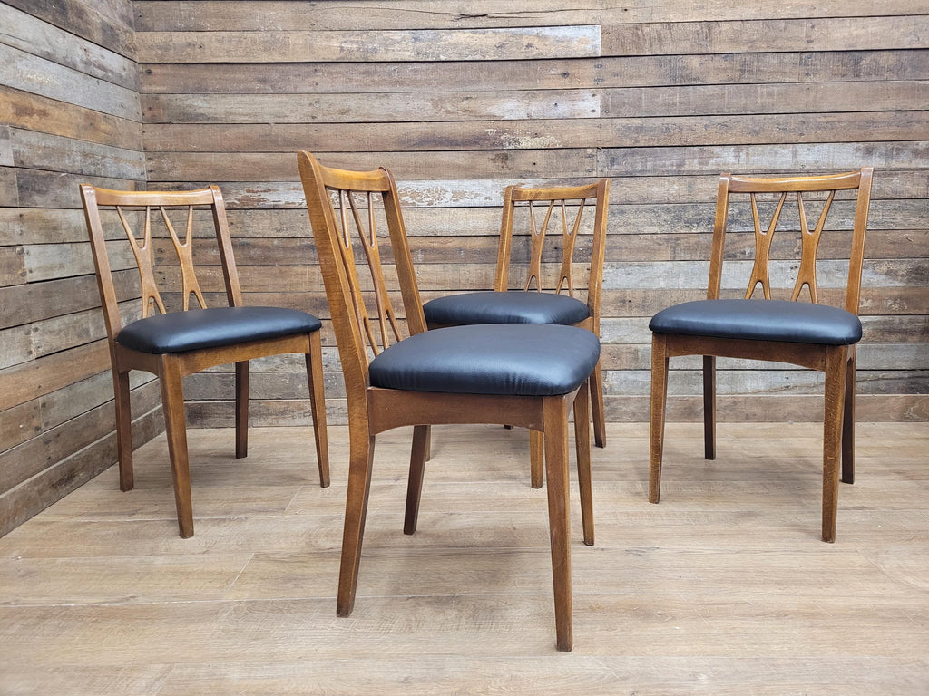 Four Mid Century Lebus Link Dining Chairs Vintage Wooden Kitchen Chairs